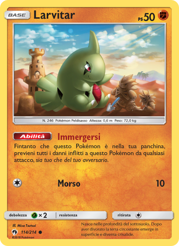 Larvitar 114/236 — Lost Thunder (Italian Pokémon TCG card)