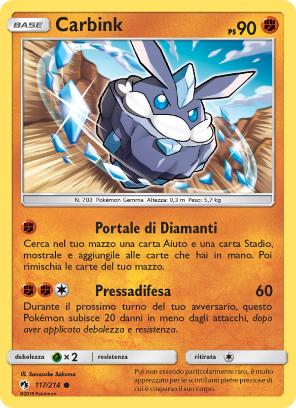Carbink 117/236 — Lost Thunder (Italian Pokémon TCG card)