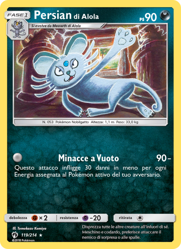 Persian di Alola 119/236 — Lost Thunder (Italian Pokémon TCG card)