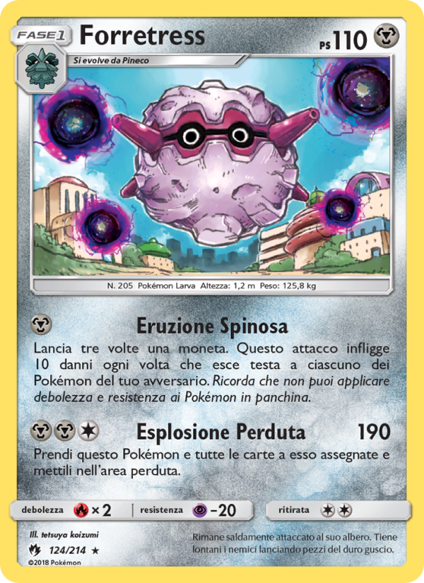 Forretress 124/236 — Lost Thunder (Italian Pokémon TCG card)