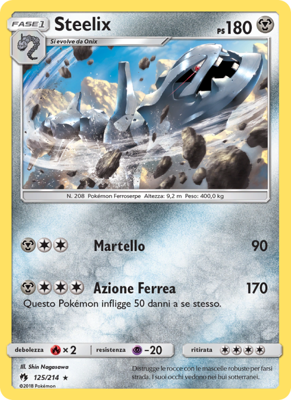 Steelix 125/236 — Lost Thunder (Italian Pokémon TCG card)