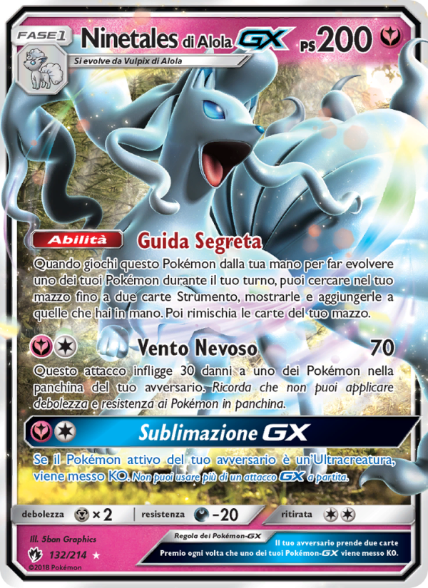 Ninetales di Alola GX 132/236 — Lost Thunder (Italian Pokémon TCG card)