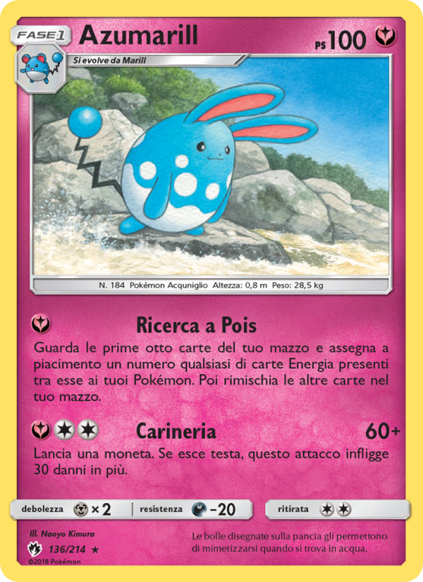 Azumarill 136/236 — Lost Thunder (Italian Pokémon TCG card)