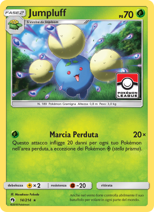 Jumpluff 014/236 — Lost Thunder (Italian Pokémon TCG card)
