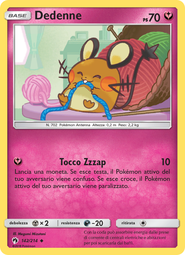 Dedenne 142/236 — Lost Thunder (Italian Pokémon TCG card)