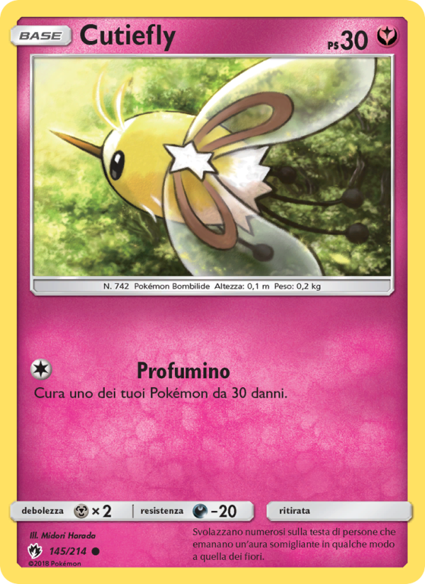 Cutiefly 145/236 — Lost Thunder (Italian Pokémon TCG card)