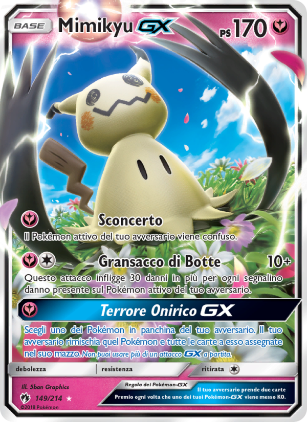 Mimikyu GX 149/236 — Lost Thunder (Italian Pokémon TCG card)