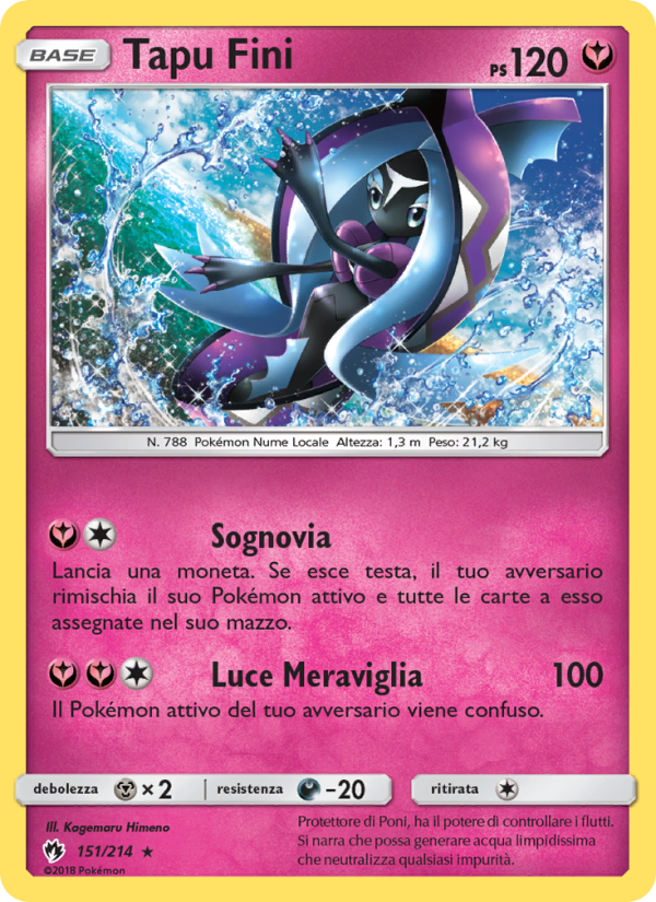 Tapu Fini 151/236 — Lost Thunder (Italian Pokémon TCG card)