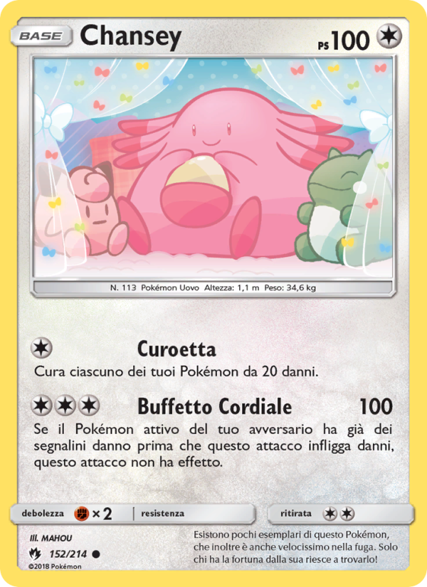 Chansey 152/236 — Lost Thunder (Italian Pokémon TCG card)