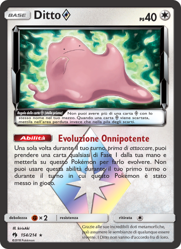 Ditto ◇ 154/236 — Lost Thunder (Italian Pokémon TCG card)