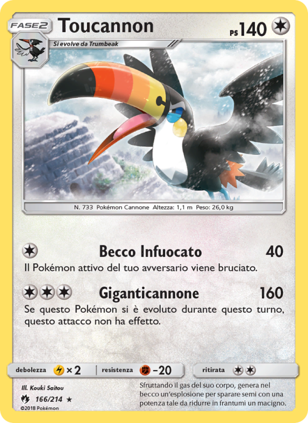 Toucannon 166/236 — Lost Thunder (Italian Pokémon TCG card)