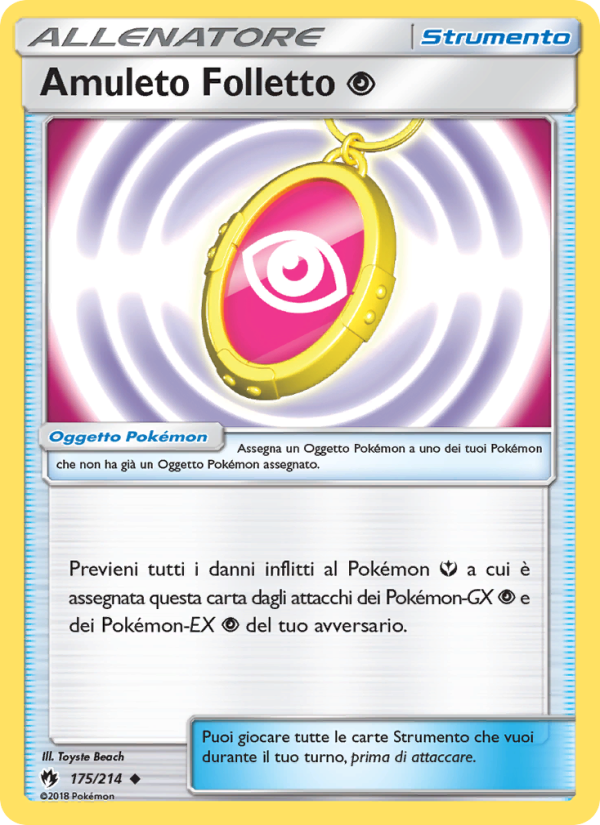 Amuleto Folletto Psychic 175/236 — Lost Thunder (Italian Pokémon TCG card)