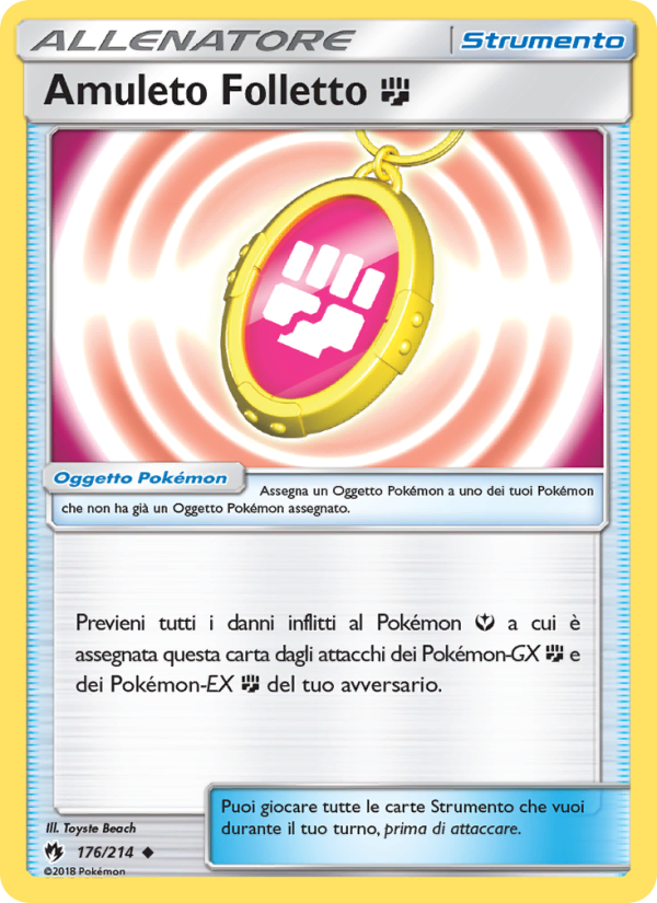 Amuleto Folletto Fighting 176/236 — Lost Thunder (Italian Pokémon TCG card)