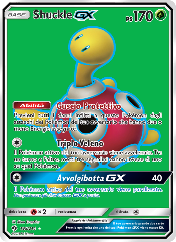 Shuckle GX 195/236 — Lost Thunder (Italian Pokémon TCG card)