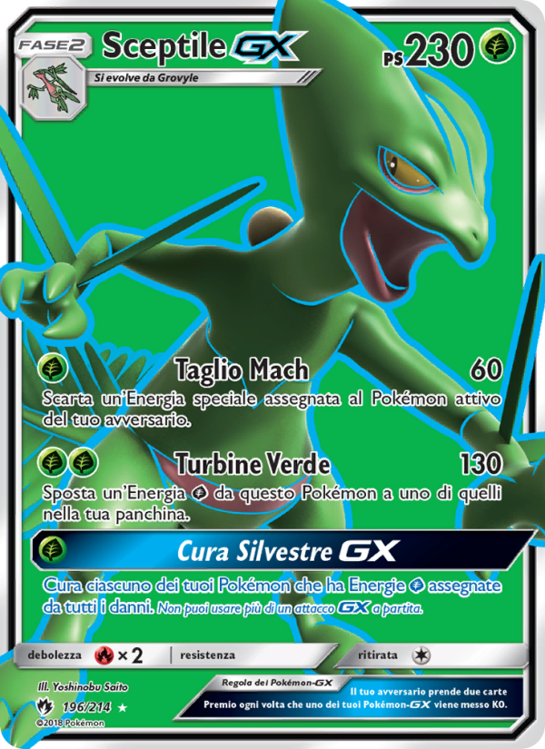 Sceptile GX 196/236 — Lost Thunder (Italian Pokémon TCG card)