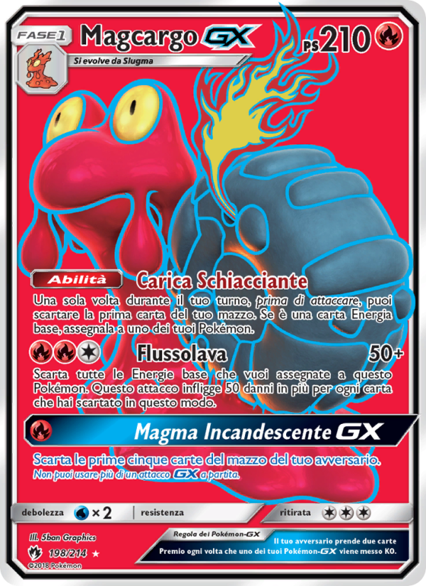 Magcargo GX 198/236 — Lost Thunder (Italian Pokémon TCG card)