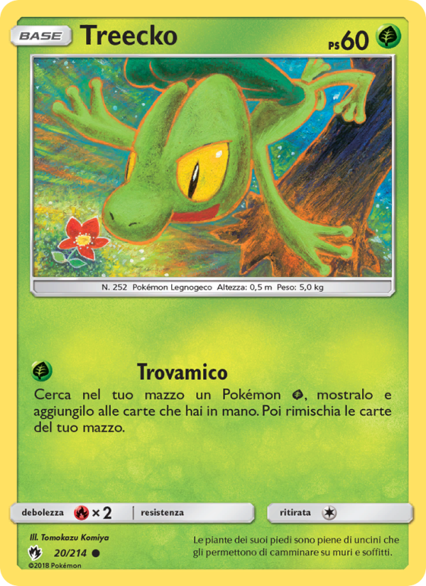 Treecko 020/236 — Lost Thunder (Italian Pokémon TCG card)