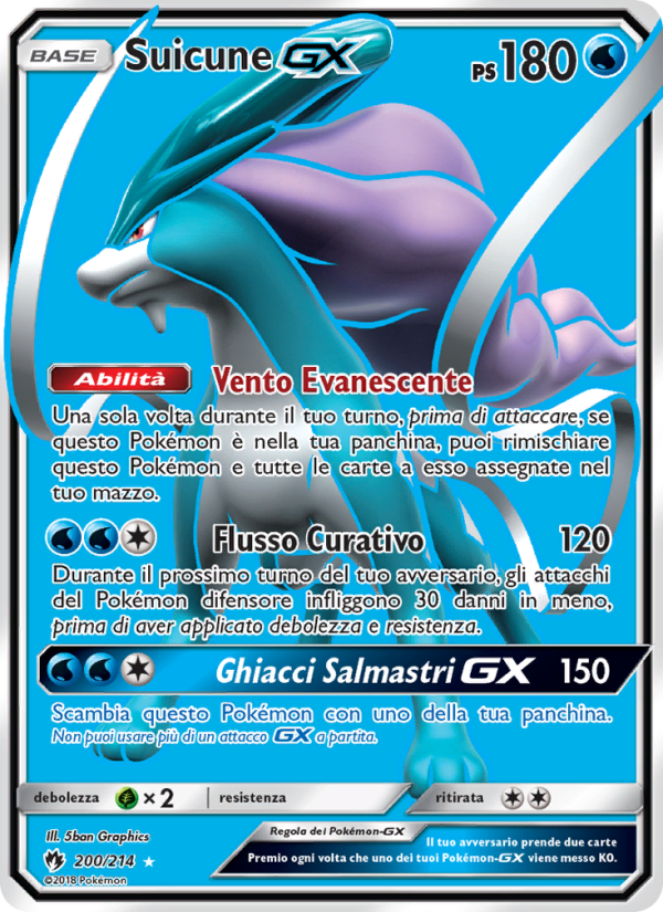 Suicune GX 200/236 — Lost Thunder (Italian Pokémon TCG card)