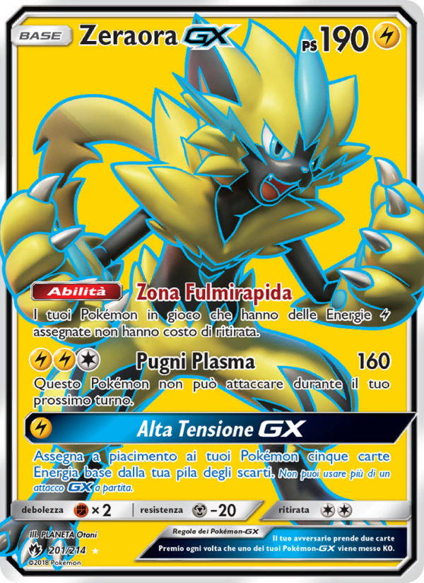 Zeraora GX 201/236 — Lost Thunder (Italian Pokémon TCG card)