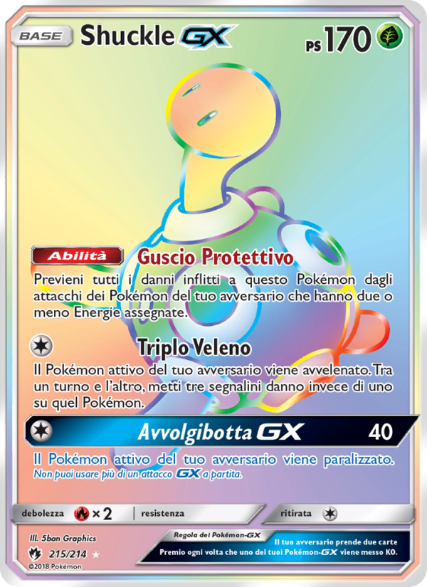 Shuckle GX 215/236 — Lost Thunder (Italian Pokémon TCG card)