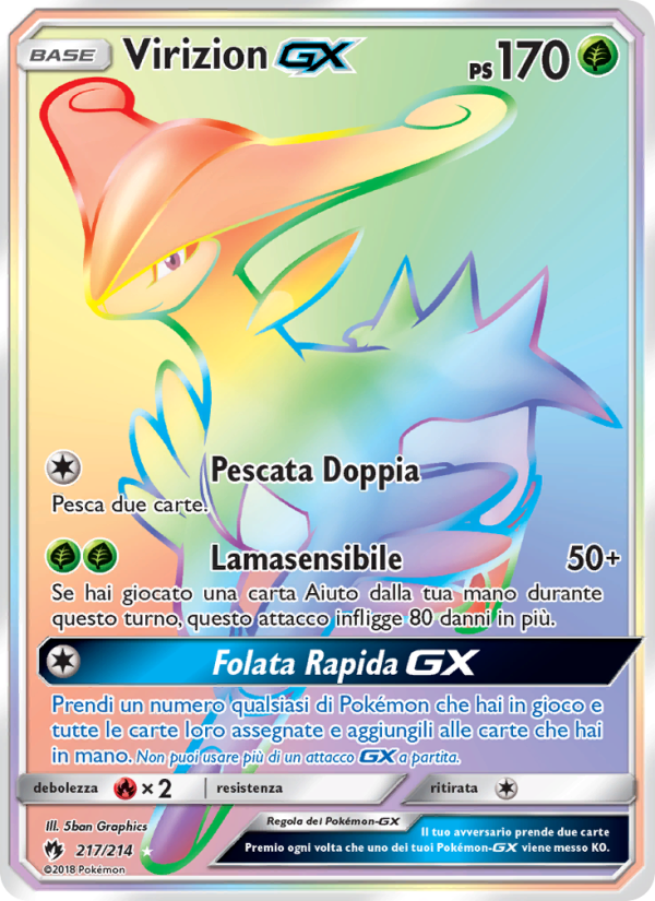 Virizion GX 217/236 — Lost Thunder (Italian Pokémon TCG card)