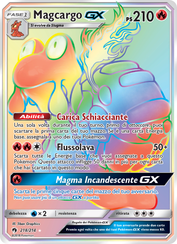 Magcargo GX 218/236 — Lost Thunder (Italian Pokémon TCG card)