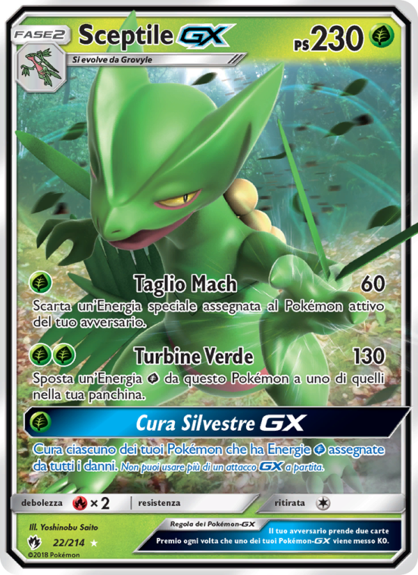Sceptile GX 022/236 — Lost Thunder (Italian Pokémon TCG card)