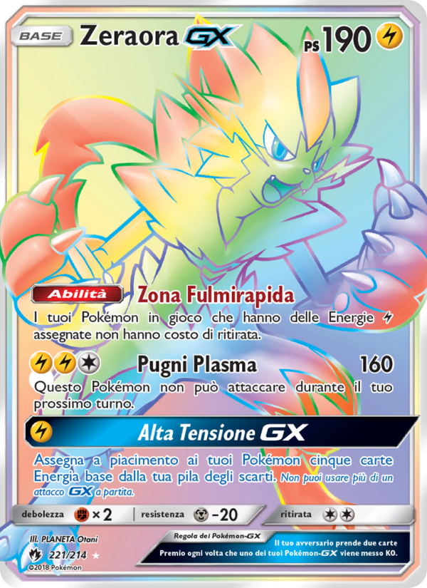 Zeraora GX 221/236 — Lost Thunder (Italian Pokémon TCG card)