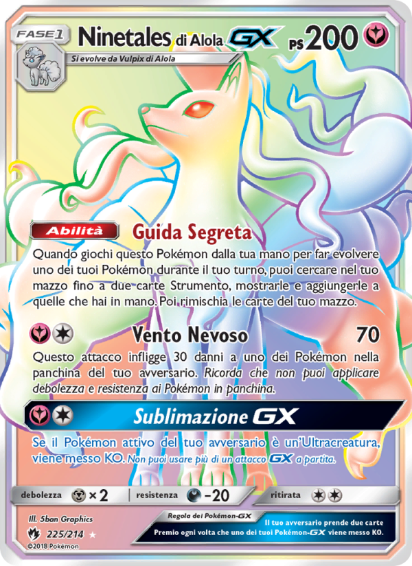 Ninetales di Alola GX 225/236 — Lost Thunder (Italian Pokémon TCG card)