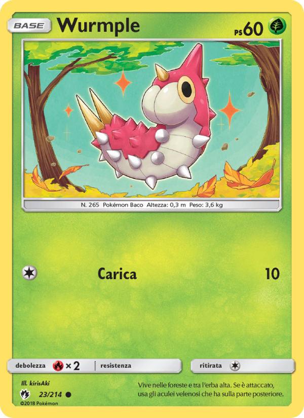 Wurmple 023/236 — Lost Thunder (Italian Pokémon TCG card)
