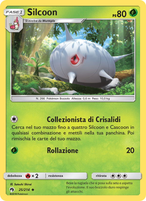 Silcoon 025/236 — Lost Thunder (Italian Pokémon TCG card)