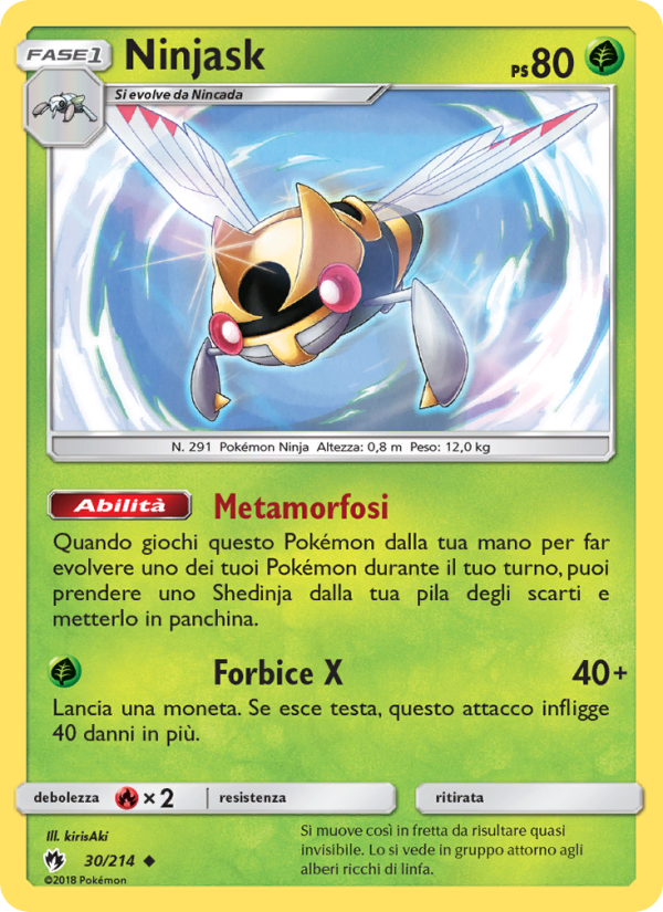 Ninjask 030/236 — Lost Thunder (Italian Pokémon TCG card)