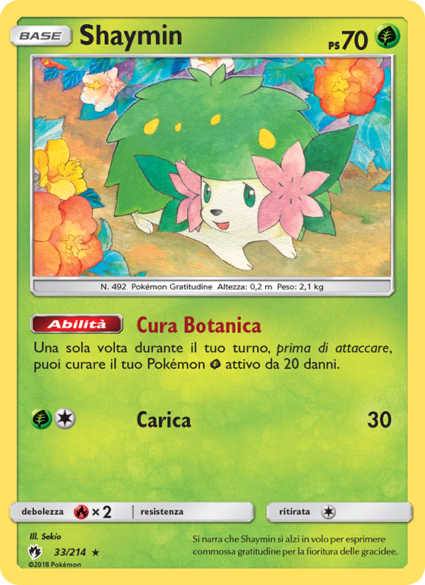 Shaymin 033/236 — Lost Thunder (Italian Pokémon TCG card)