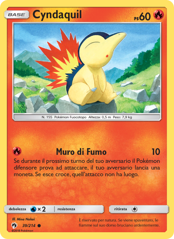 Cyndaquil 039/236 — Lost Thunder (Italian Pokémon TCG card)