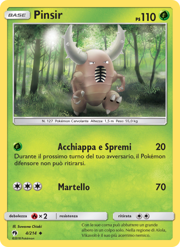 Pinsir 004/236 — Lost Thunder (Italian Pokémon TCG card)