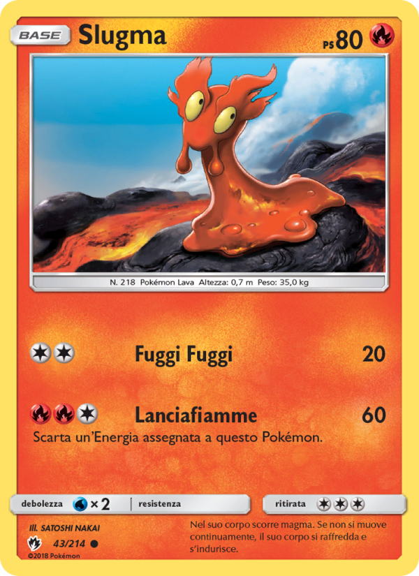 Slugma 043/236 — Lost Thunder (Italian Pokémon TCG card)