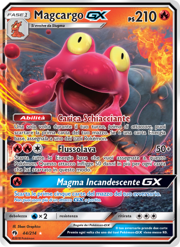 Magcargo GX 044/236 — Lost Thunder (Italian Pokémon TCG card)