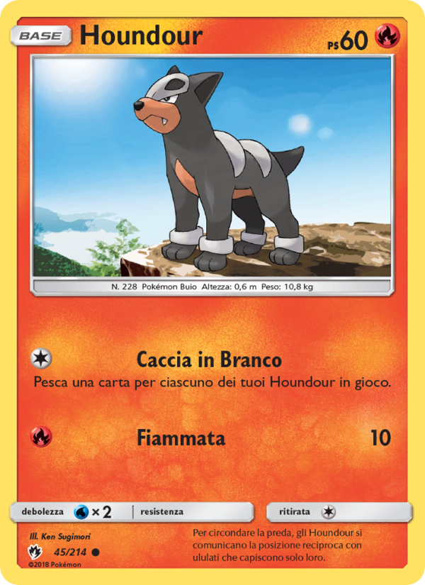 Houndour 045/236 — Lost Thunder (Italian Pokémon TCG card)