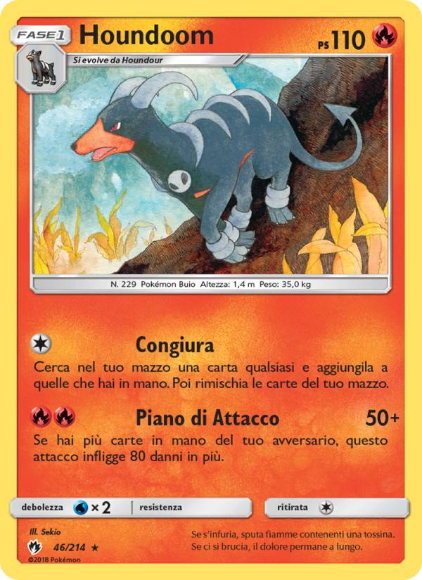 Houndoom 046/236 — Lost Thunder (Italian Pokémon TCG card)