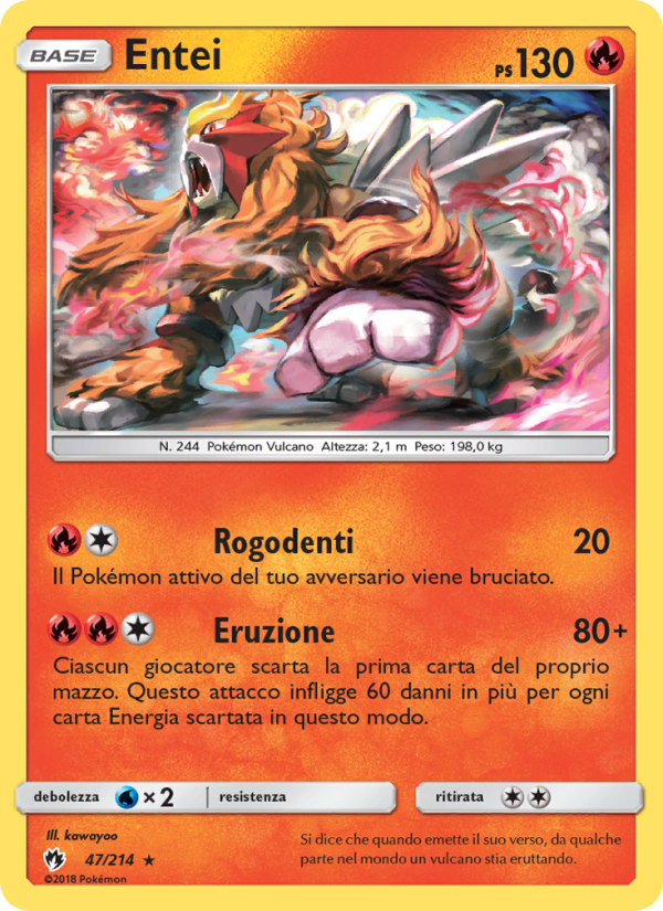Entei 047/236 — Lost Thunder (Italian Pokémon TCG card)