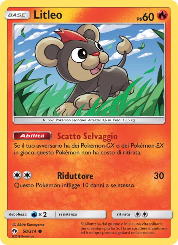 Litleo 050/236 — Lost Thunder (Italian Pokémon TCG card)