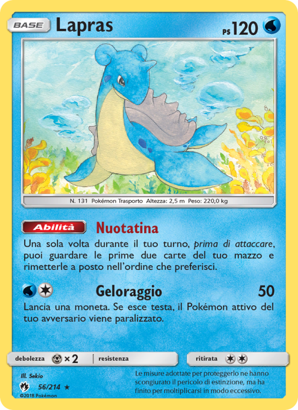 Lapras 056/236 — Lost Thunder (Italian Pokémon TCG card)