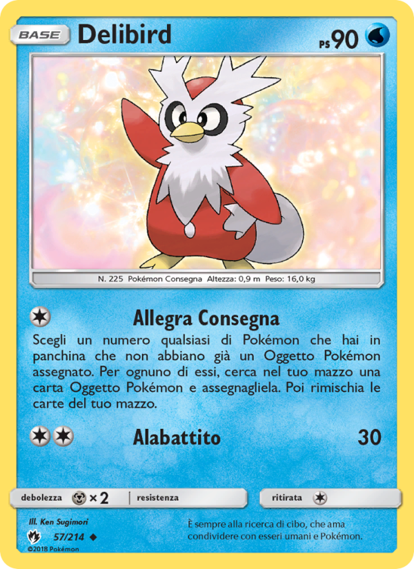 Delibird 057/236 — Lost Thunder (Italian Pokémon TCG card)