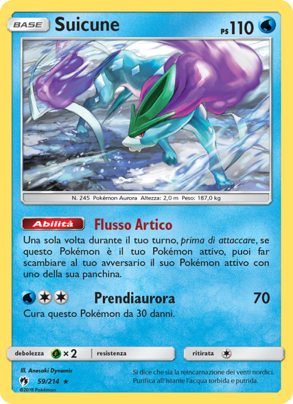 Suicune 059/236 — Lost Thunder (Italian Pokémon TCG card)