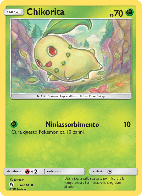 Chikorita 006/236 — Lost Thunder (Italian Pokémon TCG card)