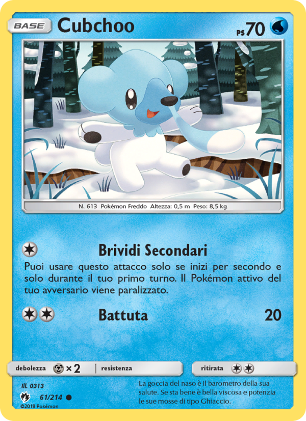 Cubchoo 061/236 — Lost Thunder (Italian Pokémon TCG card)