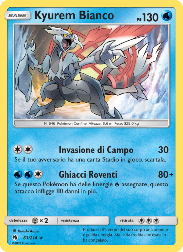 Kyurem Bianco 063/236 — Lost Thunder (Italian Pokémon TCG card)