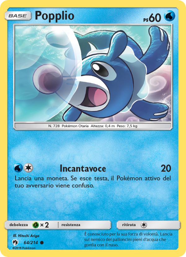 Popplio 064/236 — Lost Thunder (Italian Pokémon TCG card)