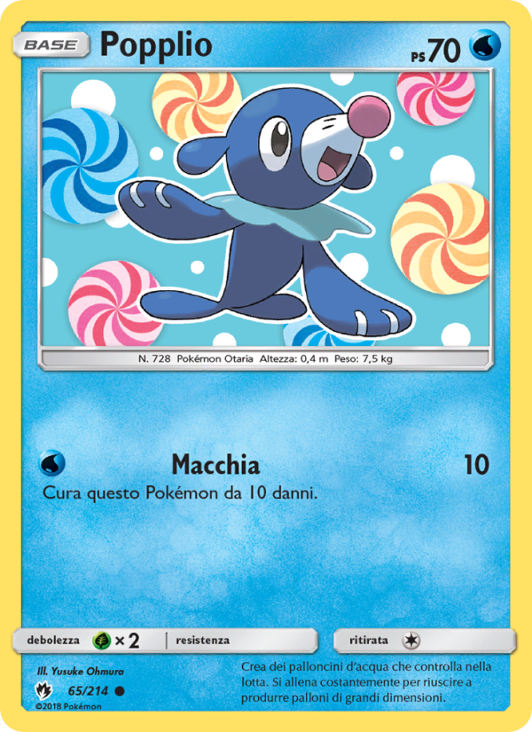 Popplio 065/236 — Lost Thunder (Italian Pokémon TCG card)