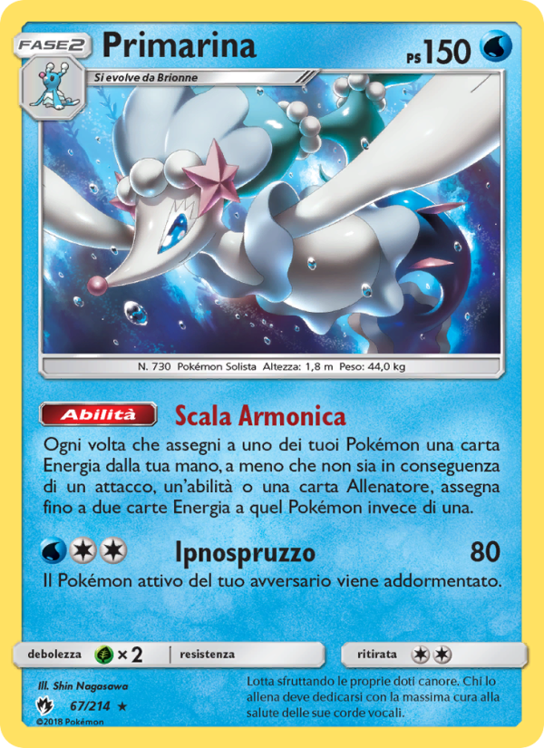 Primarina 067/236 — Lost Thunder (Italian Pokémon TCG card)
